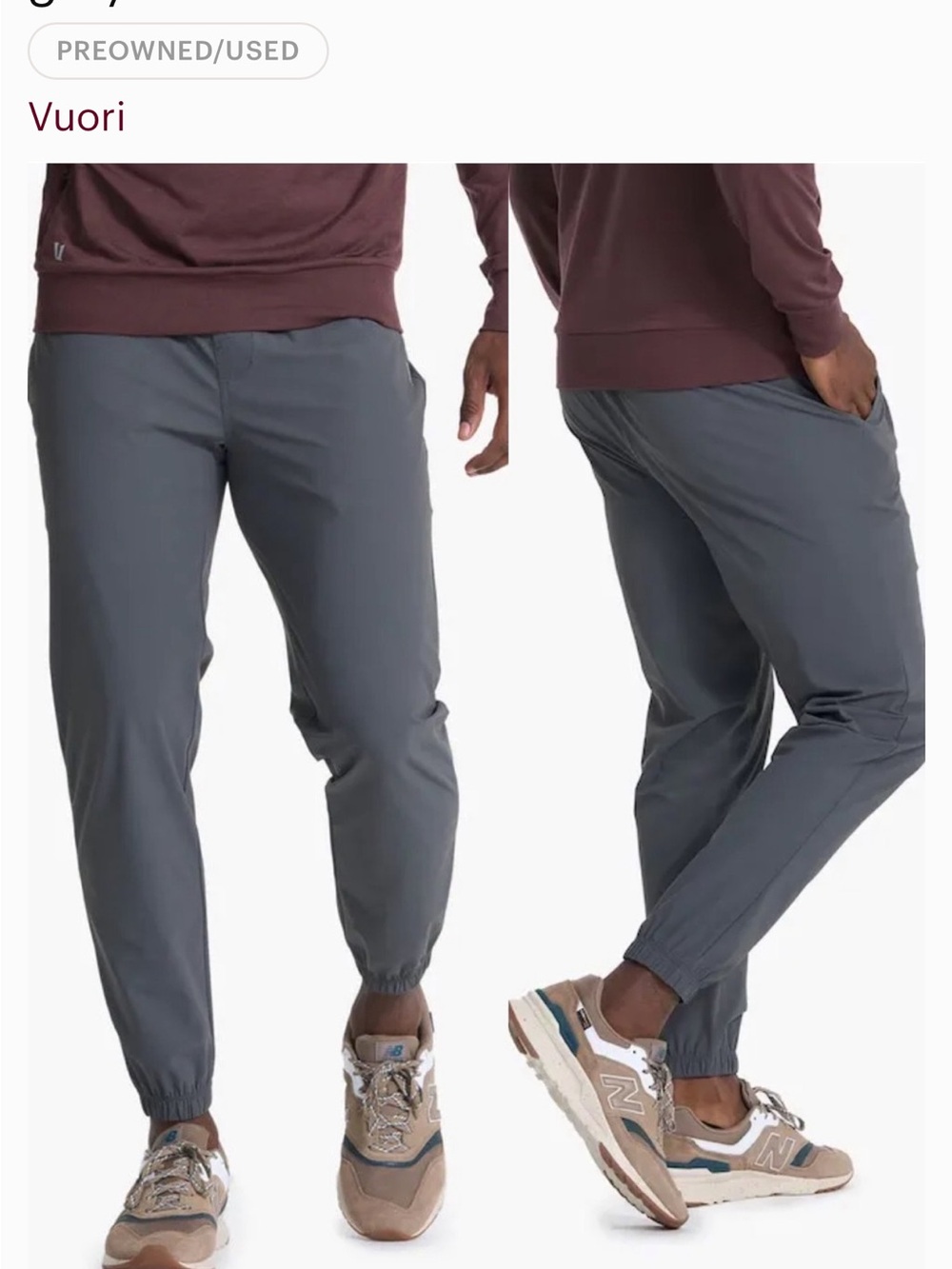 Vuori Men's Jogger Pants in Slate Gray - Picture 1 of 9